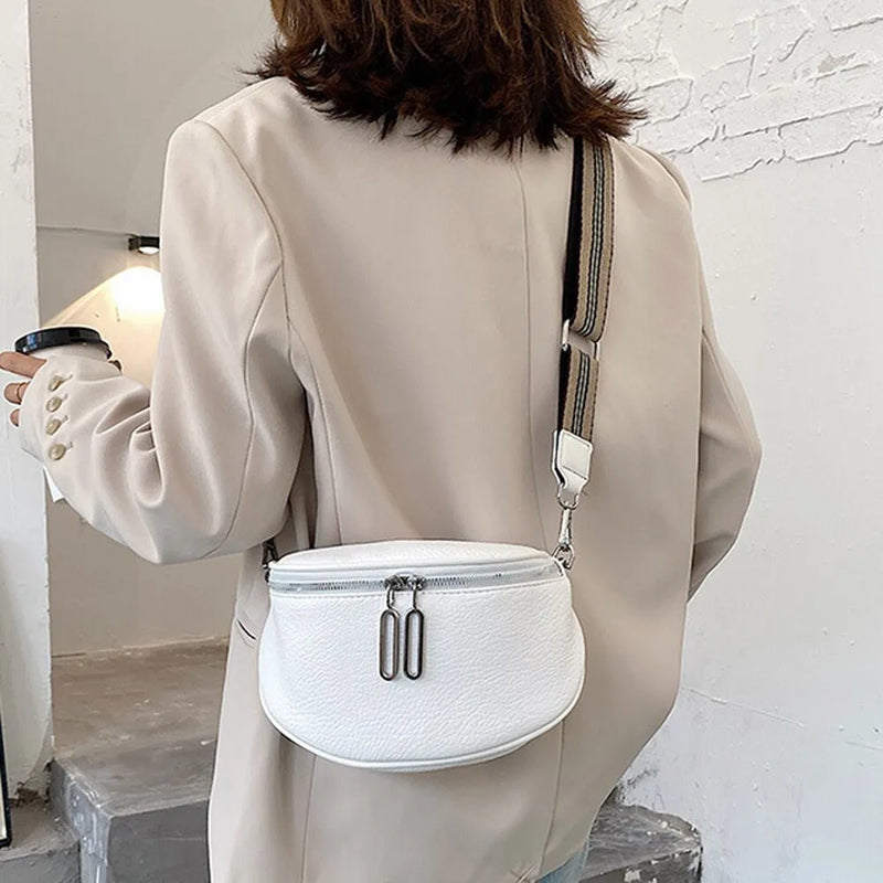 Bolsa feminina classica transversal em couro